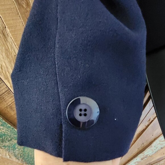 Dior strong shoulder fitted pure wool midnight blue jacket/blazer Sz 14 - Picture 4 of 10